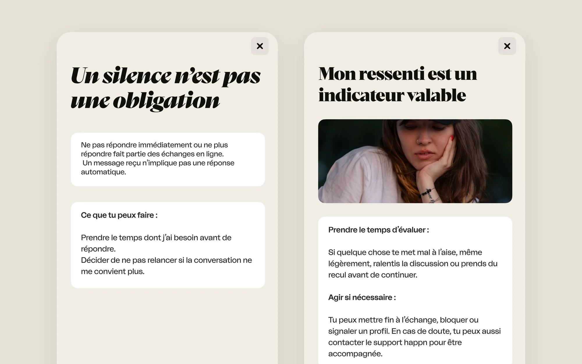 Un silence n'est pas une obligation, et le ressenti est un indicateur valable.